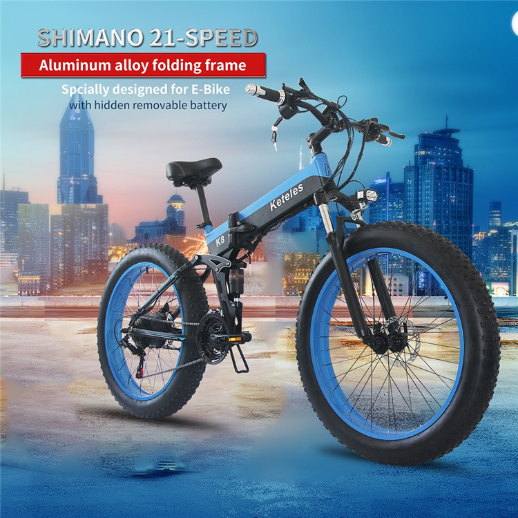 KETELES Fat Tyre Folding E Bike 31MPH Shimano Geared With Lithium Battery