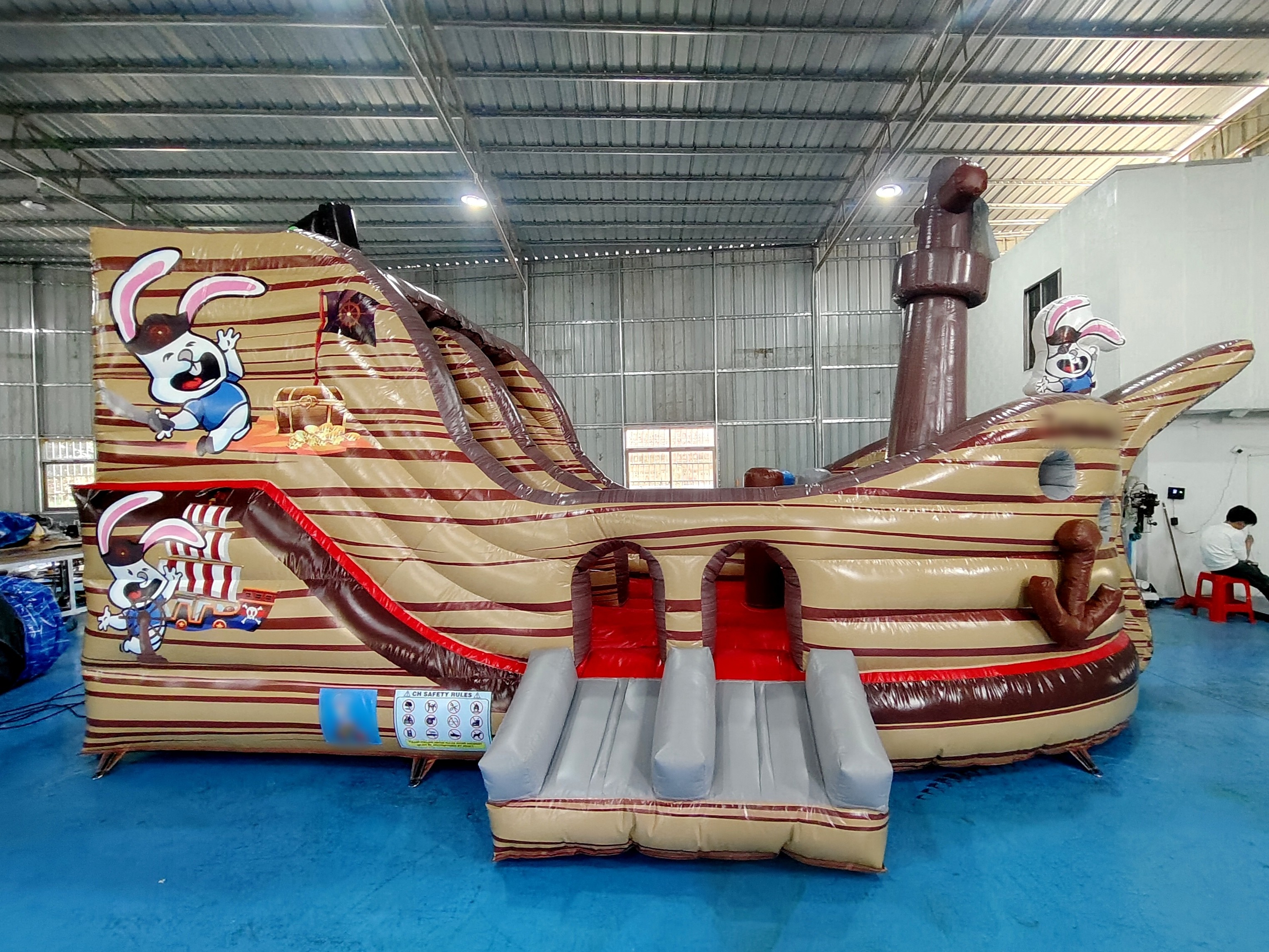 Commercial Inflatable Castle The Pirate Ship Inflatable Bouncy House With Slide Inflatable Playground For Kids