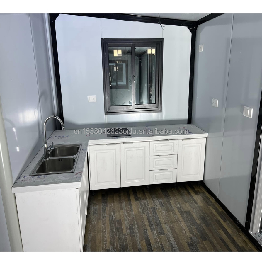 EU Wooden 2 Bedroom Modular Prefab Houses with Modern Design and Galvanized Steel Square Tubes Expandable Container House