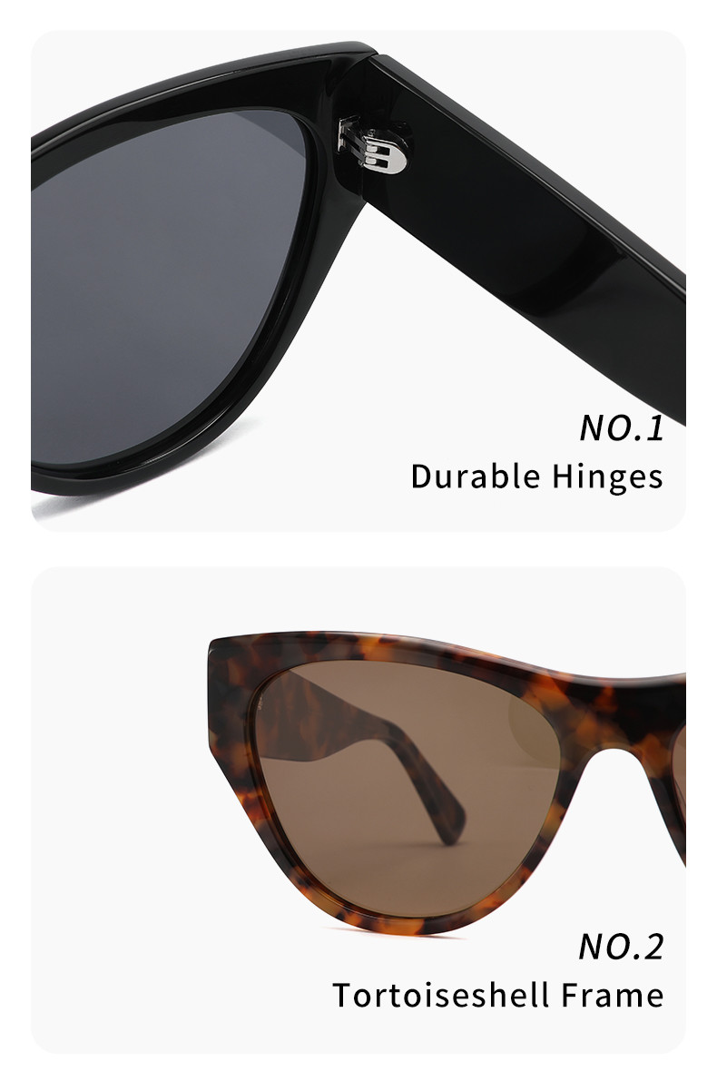 Fashion Women Black Cat Eye Handmade Acetate Sunglasses YDMB1020