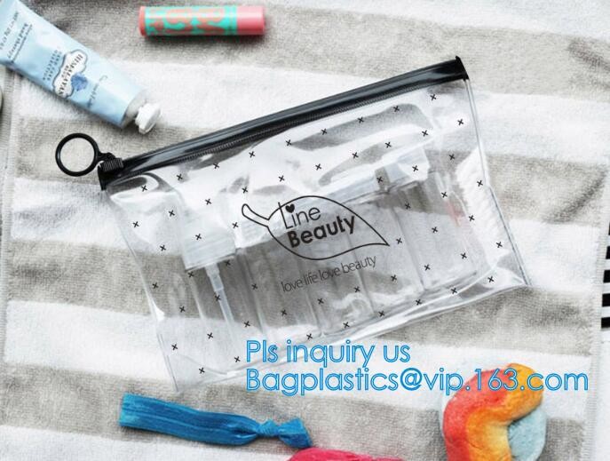 Zip lockkk bag with handle & slider, reclosable pvc clear plastic slider Zip lockkk bag, Reusable slider white small nylon cle