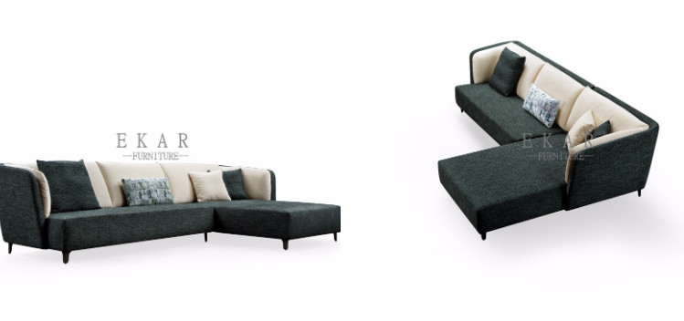 Living Room Furniture L Shaped Fabric Couch Corner Sofa Set