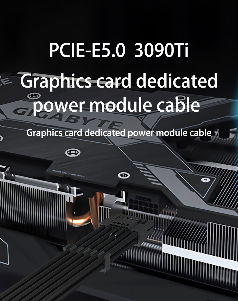 ATX 3.0 PCIE 5.0 GPU Sleeved PSU Extension Cable Kit FOR Rtx3090Ti Graphics Card