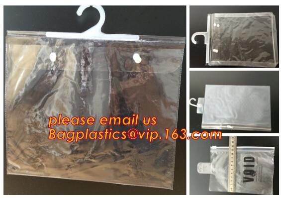 Custom Made Clothes Underwear PVC Packaging Bag with Hook Display Bikini