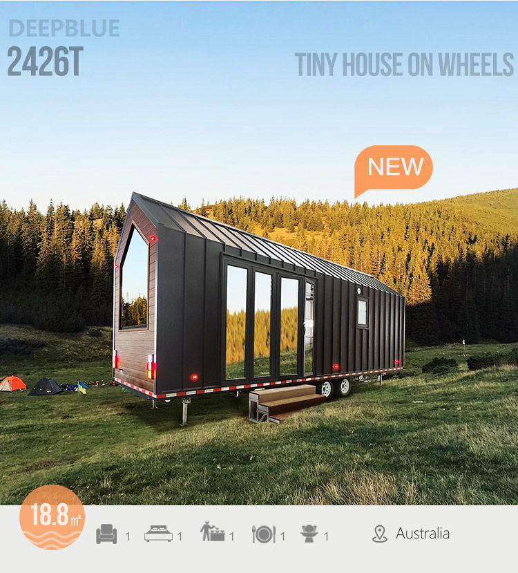 Australia Project Site Luxury Prefab Tiny House On Wheels With 10mm MDF Flooring
