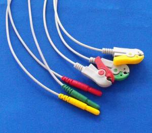 China Compatible ECG Leadwire, 3 lead din type, clip end on sale