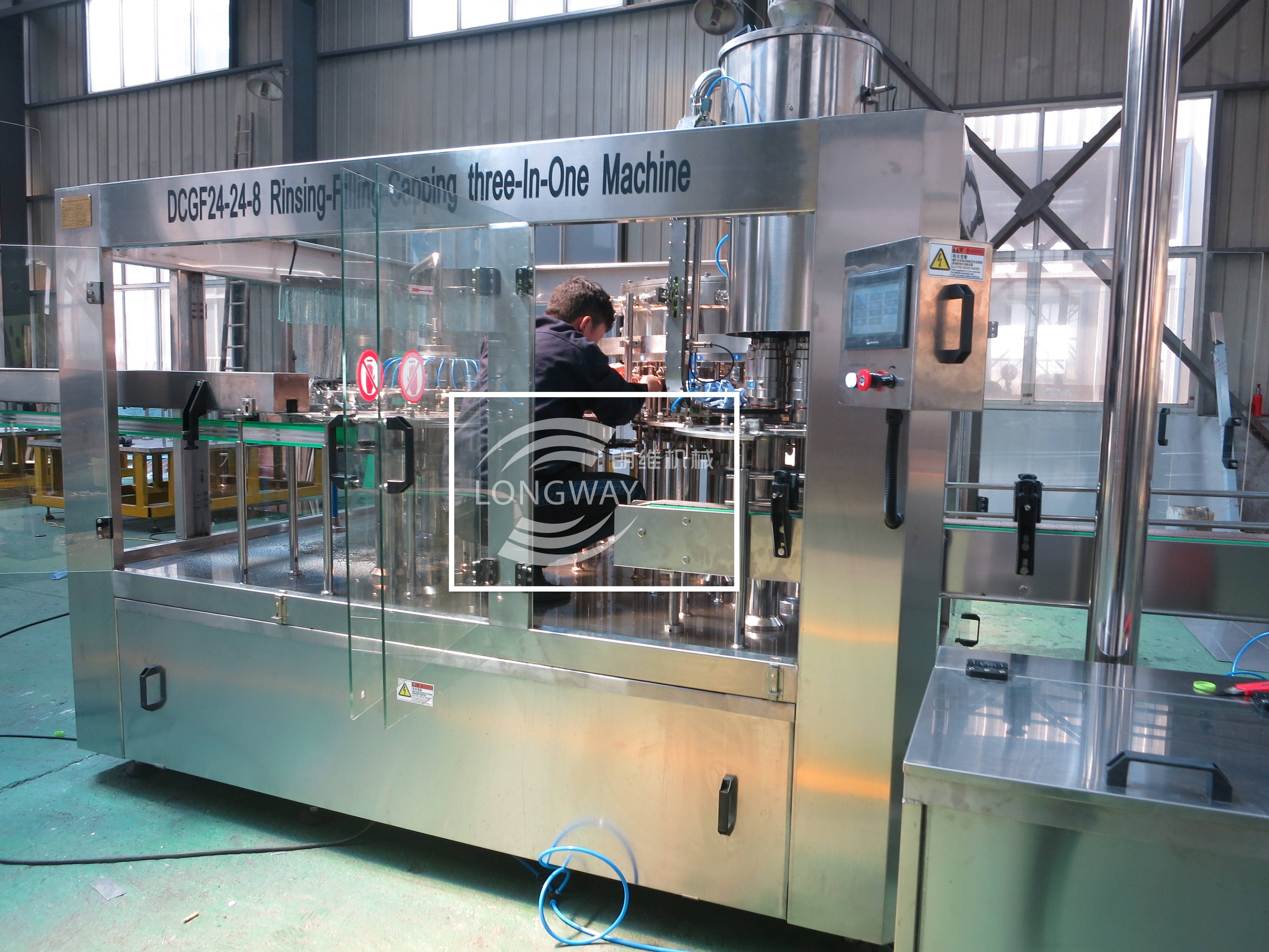 Long warranty 3 in 1 Automatic Gas drink Rotary Rinser Filler capper machine