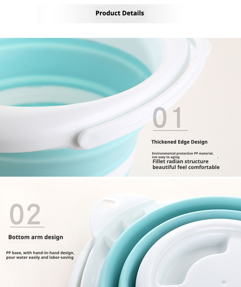 Convenient Foldable Plastic Bucket Multi-functional for Home and Outdoor Applications