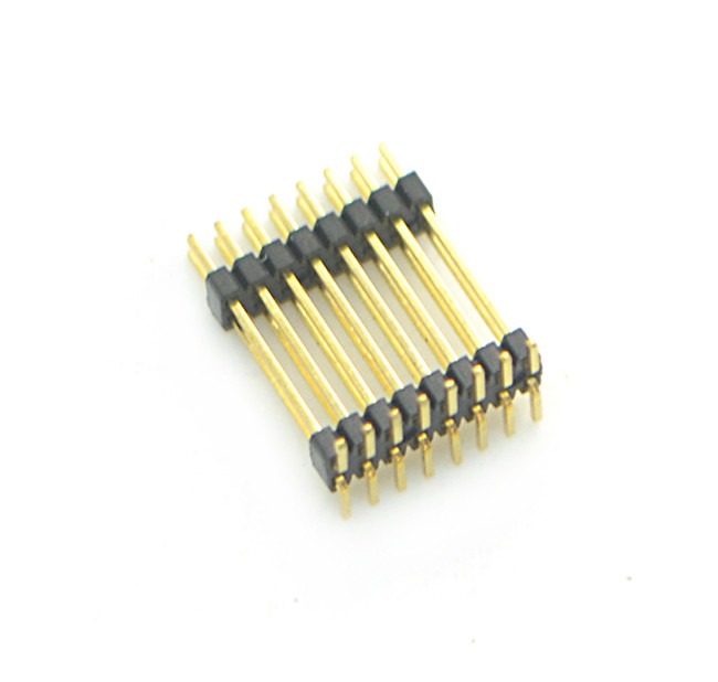 2*8P 1.27mm pitch Dual Row Double plastic SMT PA9T Black Pcb Pin Connector