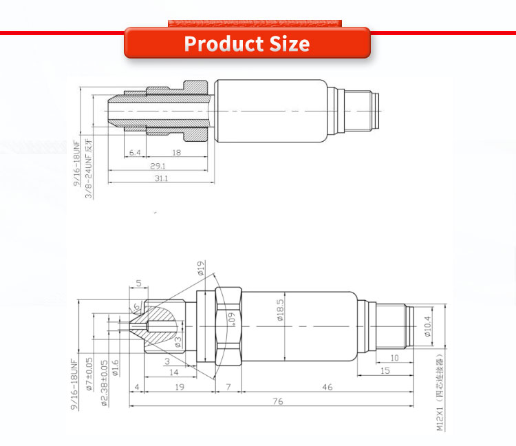 Hydrogen System Pressure Sensor UNIVO UBST-20HT Transmitter Series 4-20mA 1-5V 0.5-4.5VDC