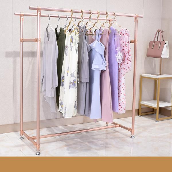 Floor Standing Dress Cloth Display Rack Garment Store Drying Clothes Rack Stand