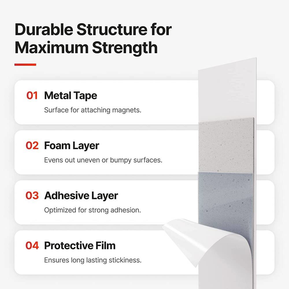 3m 10m Lightweight Self Adhesive Steel Tape Flexible Magnet Material OEM