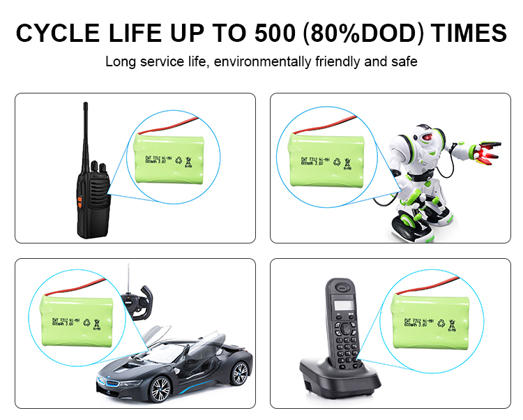 3.6v Nickel Rechargeable Battery 600mah 700mah 800mah Nimh Aaa Battery Pack