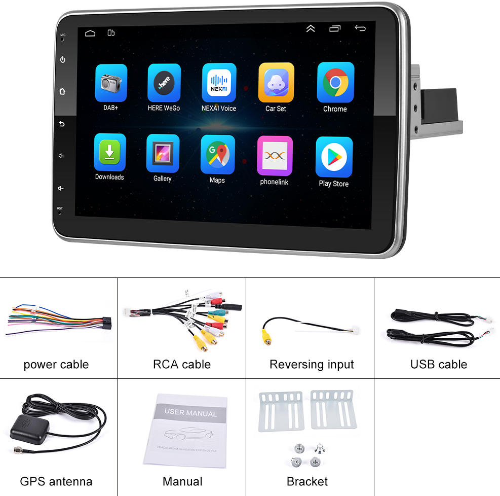 Multi Language Compatible 10.1 Inch Universal Android Multimedia Player Car DVD Player