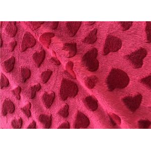 Heart Pattern Knit DTY Brush Minky Plush Fabric 100 Polyester