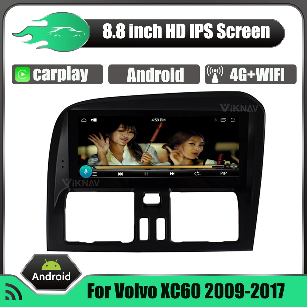 Viknav Car Radio For Volvo XC60 (2009-2017) 8.8 inch Auto Audio Multimedia Player GPS Navigation Tape Recorder HD Screen