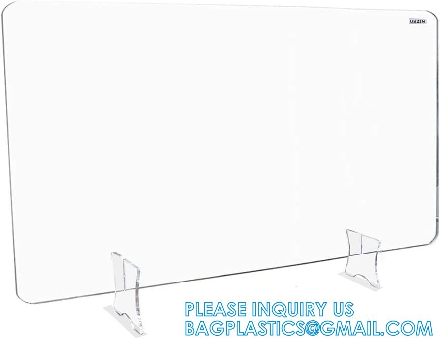 Portable Acrylic Sneeze Guard Shield Divider Perspex Screens Barrier Plastic Shield Counter, Social Distancing