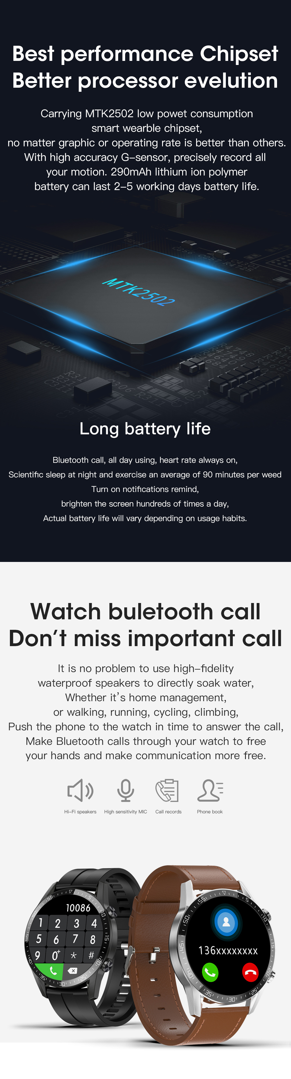 HL4PRO Smartwatch OEM IP67 1.75 Inch Kids Waterproof For Huawei Honor