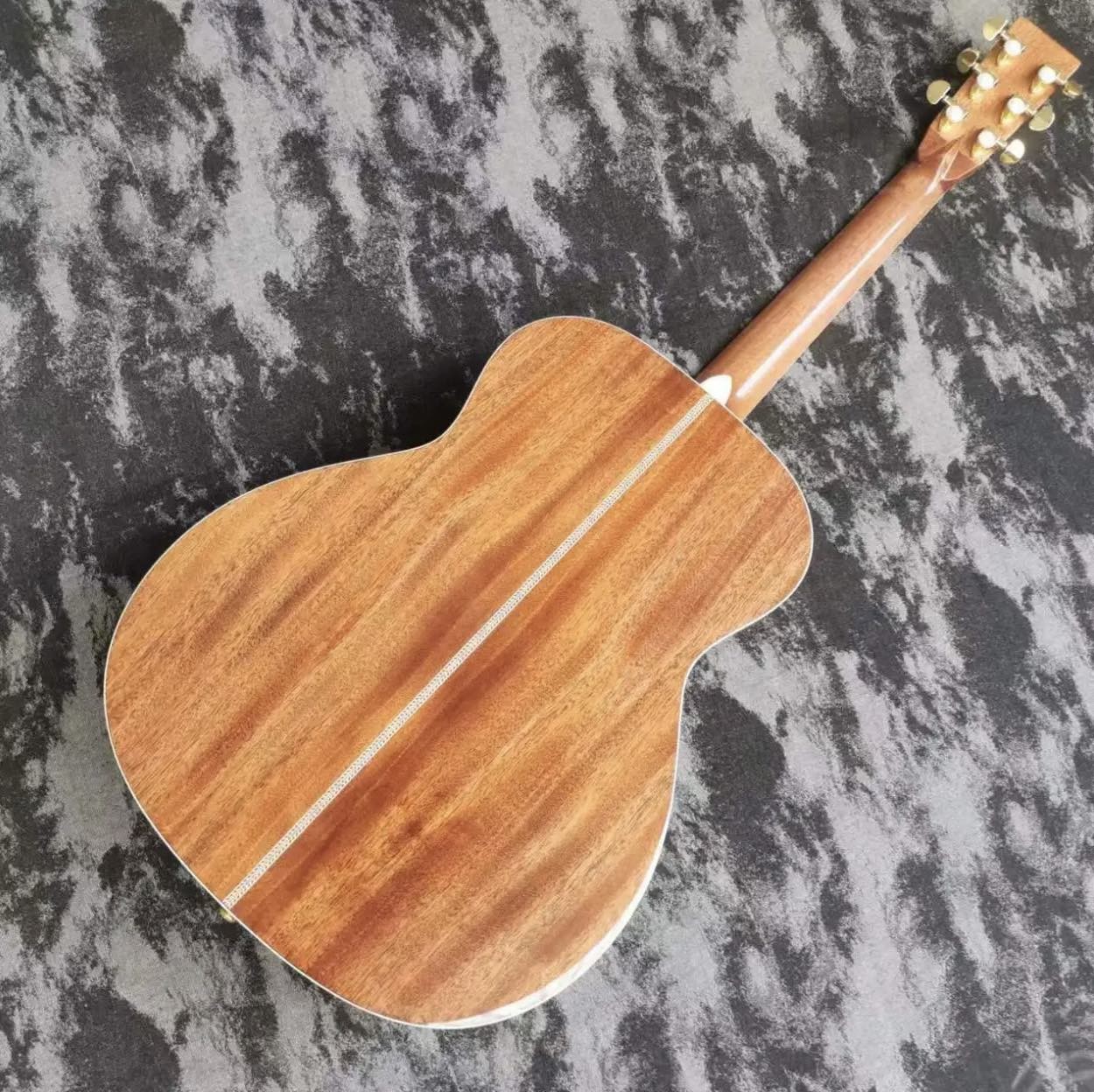 Custom 40 "full solid wood OM42 series yellow acoustic guitar Martin guitar style
