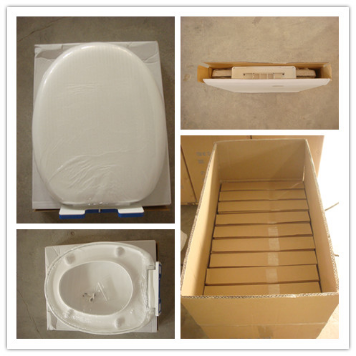 Universal Quiet-Close Round Toilet Lid With Non-Slip Seat Bumpers White Polypropylene