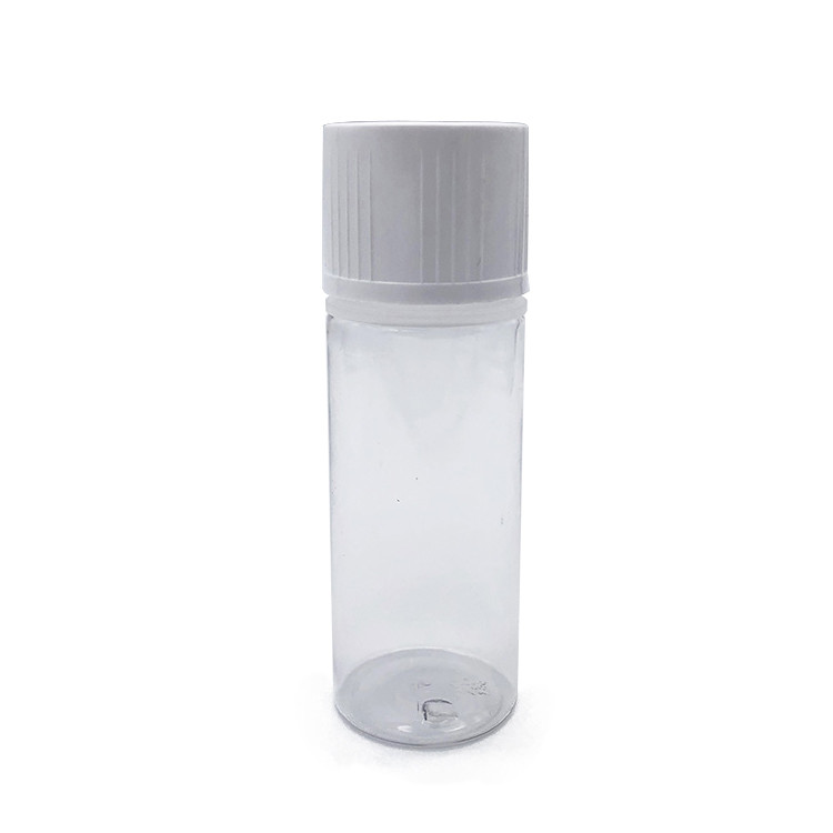 Round PET E Liquid Bottle with Childproof Screw Cap Custom Logo Various Capacities Available