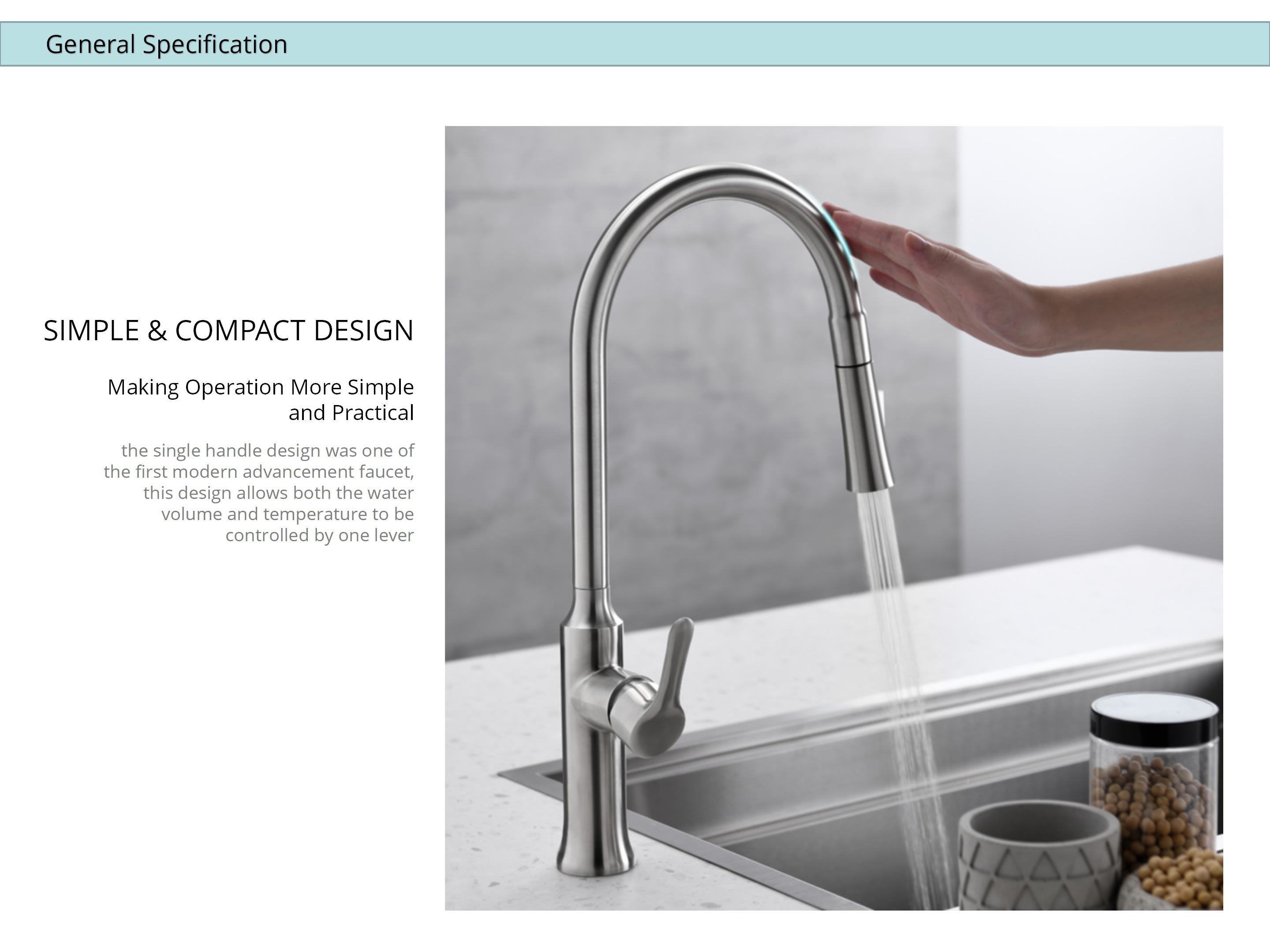 SUS304 Stainless Steel Pull Down Kitchen Faucet Goose Neck Mixer Tap HOMEKA