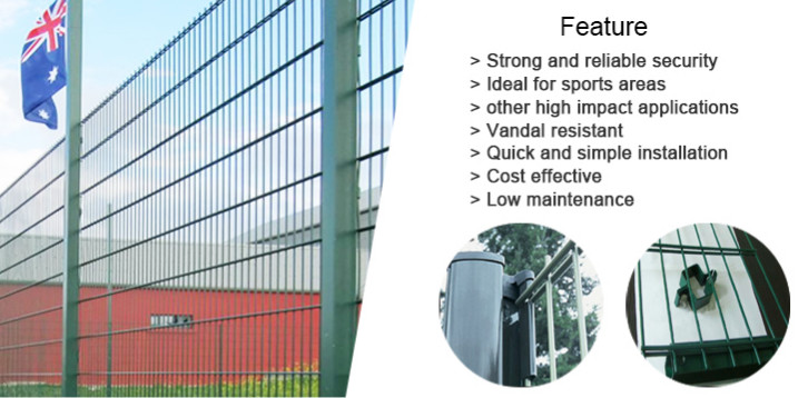 Green Pvc Coated Steel Welded Wire Rolled Garden Fencing 2m Height