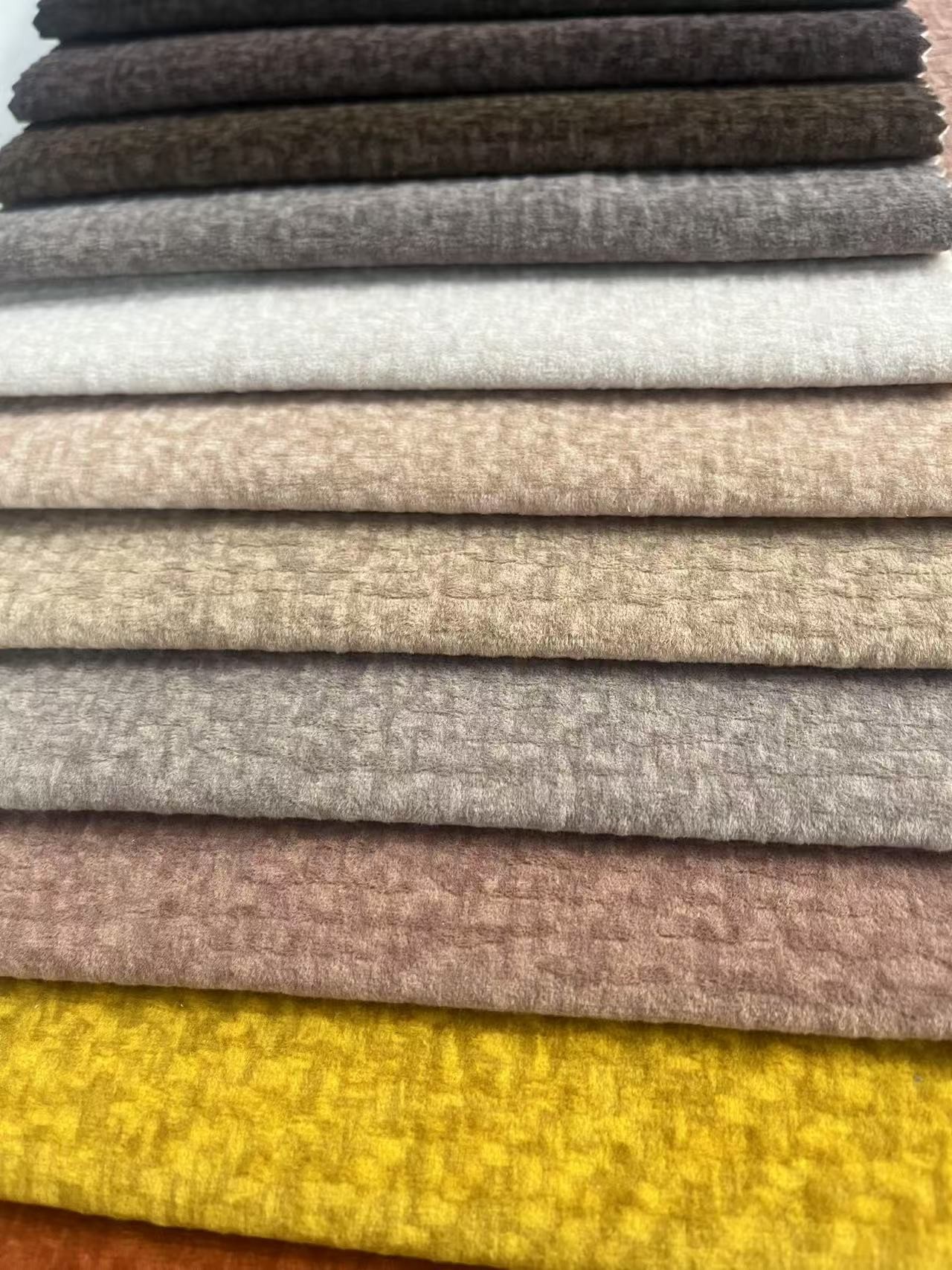 Soft Home Polyester Knitted Fabric Custom Embossed Fabric For Sofa