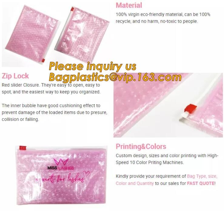 Custom Bubble Zip lockkk Packaging Bag Slider Padded Bag,Anti Shock Plastic PE Material Mailer Zip Lock Padded Bag /Slider
