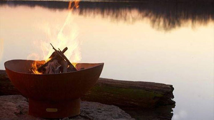 Steel Bowl Fire Pit Wood Burning Fire Pit Patio Decor Corten Steel Fire Pit 