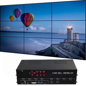 China 1 In 9 Out HDMI LCD Video Wall Controller With 2x2 2x3 3x2 4x1 4x2 3x3 And RoHS CE FCC on sale