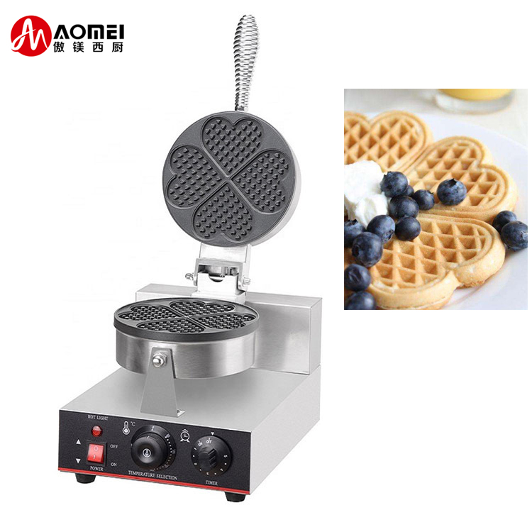 4KW Commercial Double Square Belgian Waffle Maker with Interchangeable Sandwich Plates