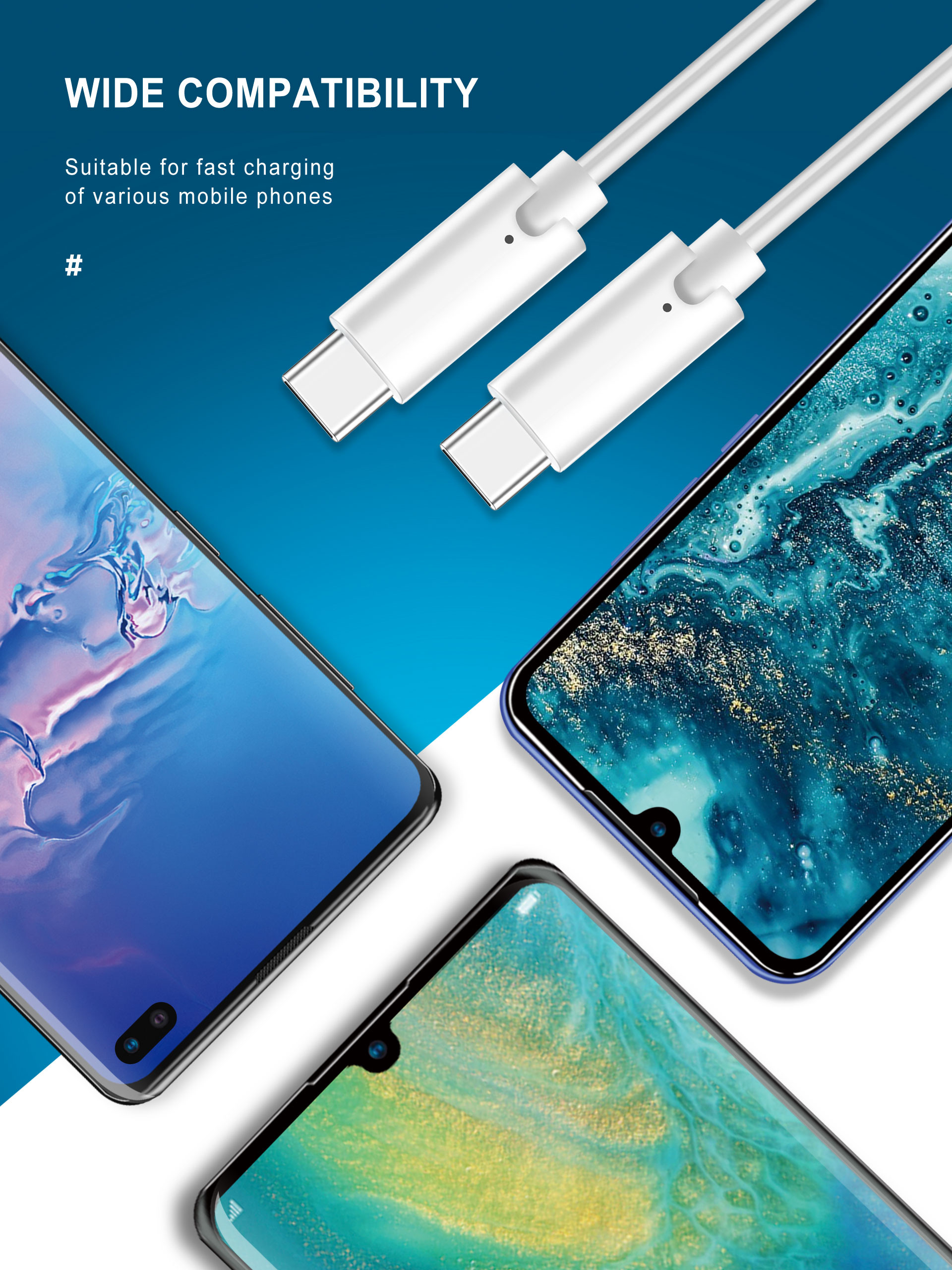 Super Fast 5A 100W USB Type C Charging Cable 3.2 Gen2 1M Long