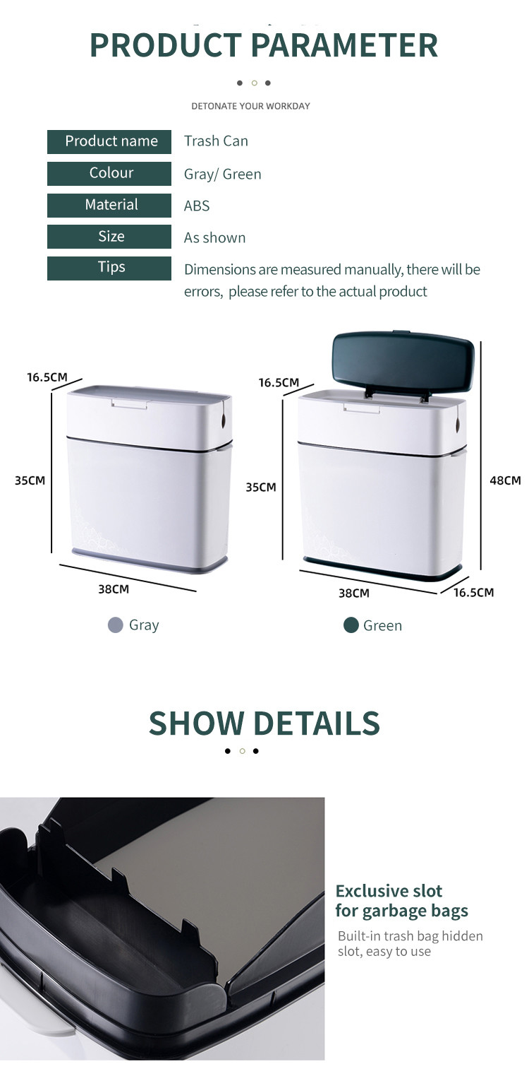 Automatically Package Intelligent Waste Kitchen Trash Can 10L Odor Free