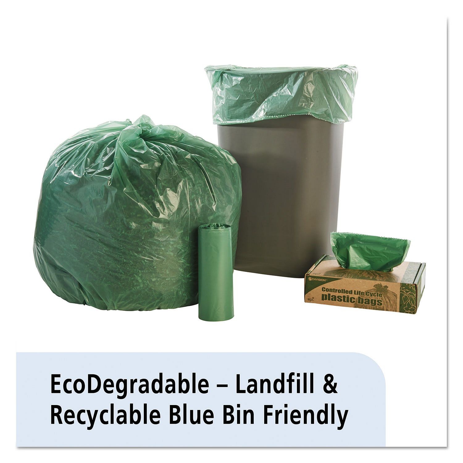 Eco Degradable Trash Bags , 1.1mil 33 Gallon Garbage Bags 33 X 40mm