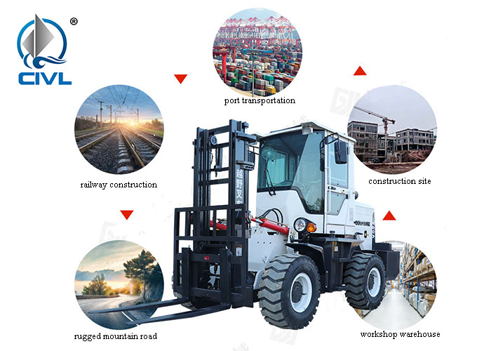 3 Ton Off Road Internal Combustion Forklift / Field Forklifts Rugged Mountain Road Railway Construction Forklift