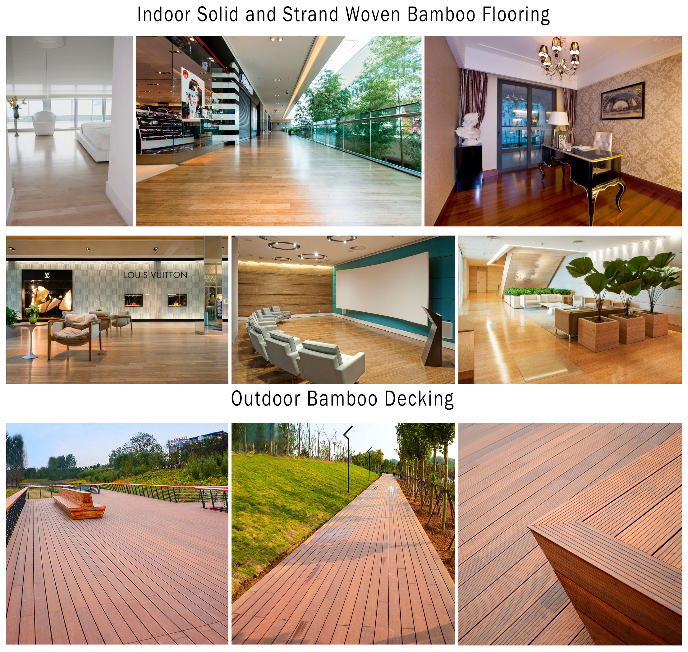 Bamboo Floor Tiles Horizontal Bamboo Fiber Floor Mat for Indoor