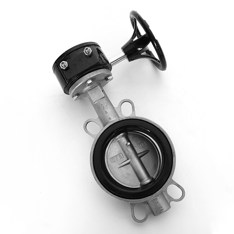 Worm Gear Operated Rubber Seal Wafer Butterfly Valve for Sea Water