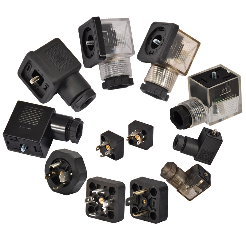 Waterproof Female Solenoid Cable Connector With Molded Onlead