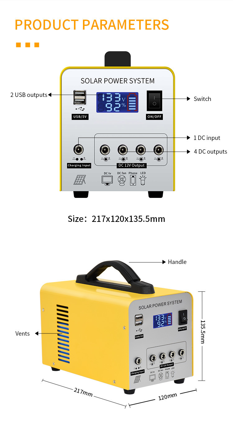 Outdoor Emergency Power MPPT 84Wh LifePo4 Battery Portable Solar Power Station