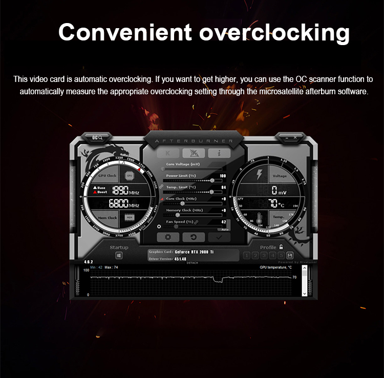 1830 MHz Gaming Graphics Card 8GB GDDR6 256bit RTX 3070 Graphic Card