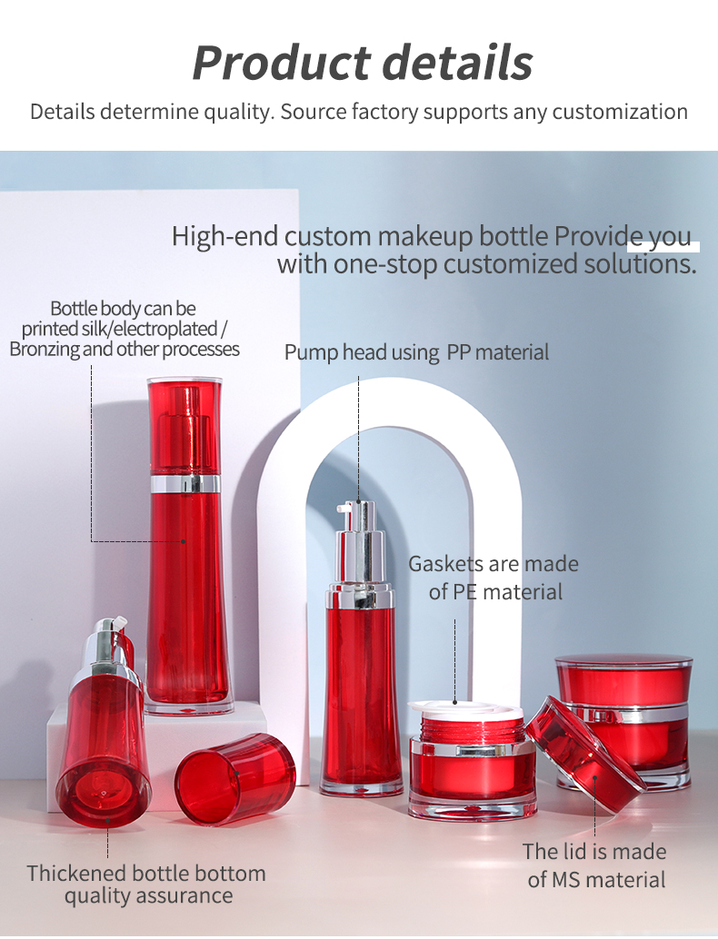 Sealing Mist Spray Bottles Red Slim Waist Lotion Cream Bottle For Mist Packaging