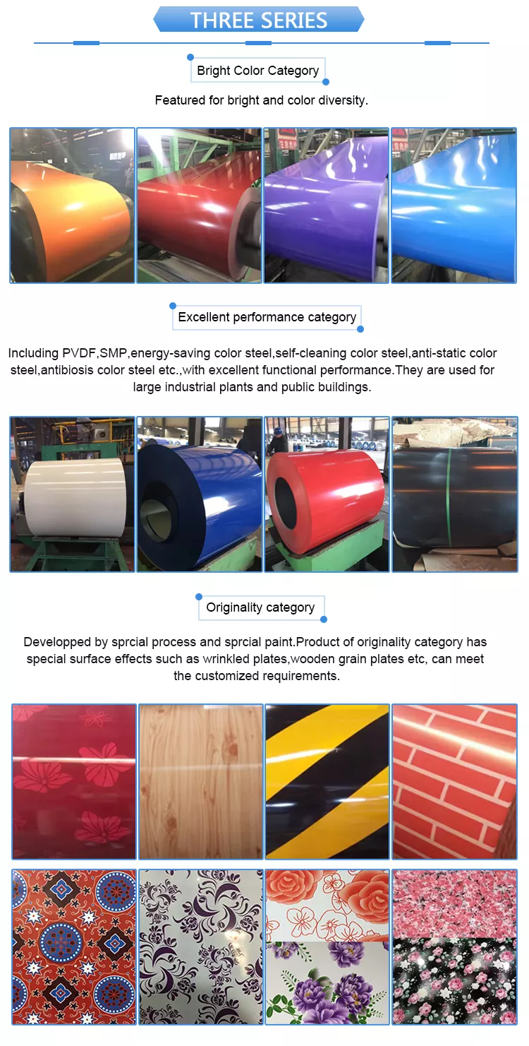 DX51D 0.3mm PPGL Steel Coil Hot Dipped PPGL Color Coated 5mm-1850mm Width 1