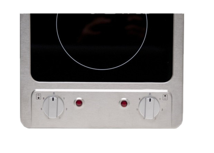 3KW Black Crystal Glass Domino Vitroceramic Hob With Knob Control Child Lock