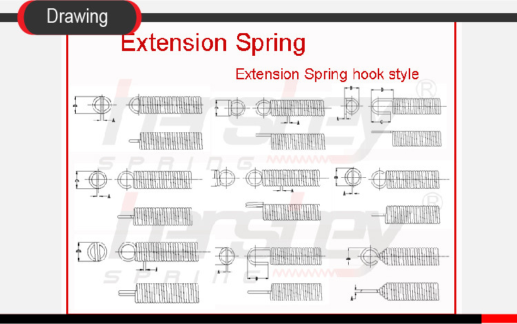 Small Dual Double Hook Tension Spring 2mm Stainless Steel Adjustable Recliner