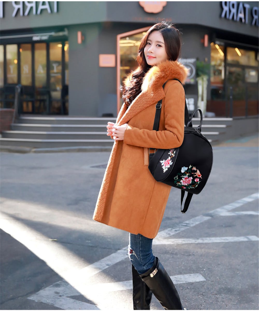 Nylon Embroidery Double Shoulder Bag Female Korean Version of The New Fashion Oxford Cloth Tourism