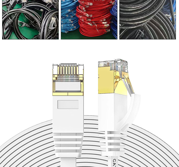 1m 5m 10m UTP FTP Shield Cat5 Cat5e Cat6 Ca6a Cat7 RJ45 Flat Ethernet Patch Network Lan Cable for Router
