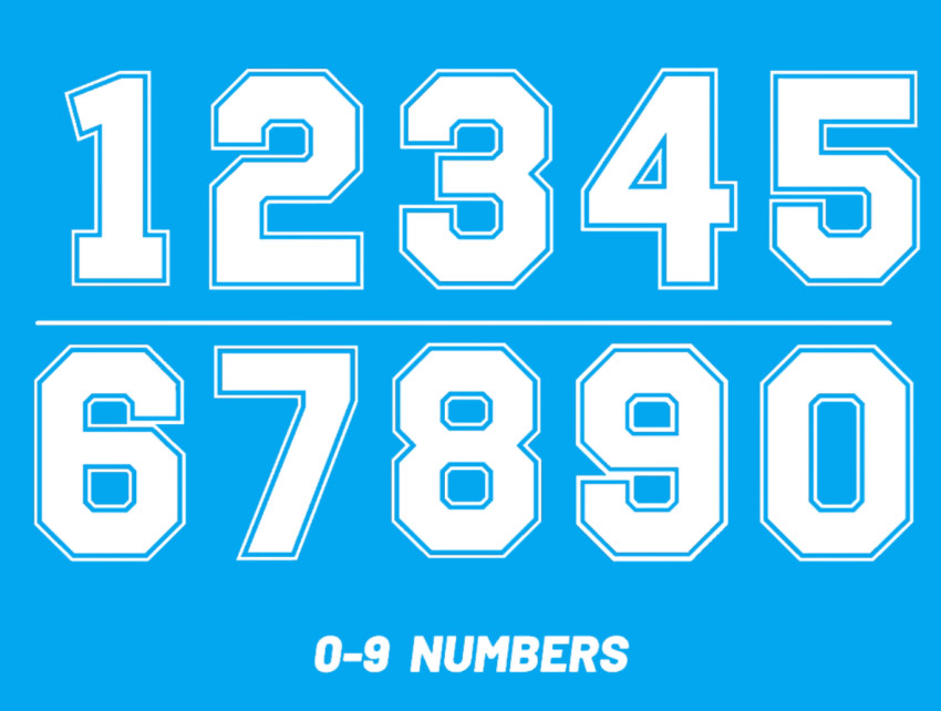 Elastic Iron On Heat Transfer Letters And Numbers For Football Jerseys
