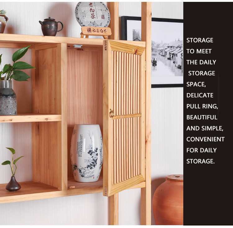 Pinewood Multi Storey Shop Display Showcase Home Storage Cabinet With Door