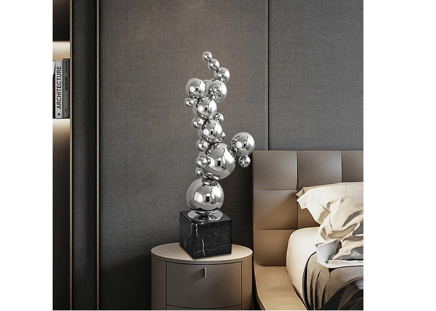 Large Garden Decoration Polished Stainless Steel Multi Balls Sculpture